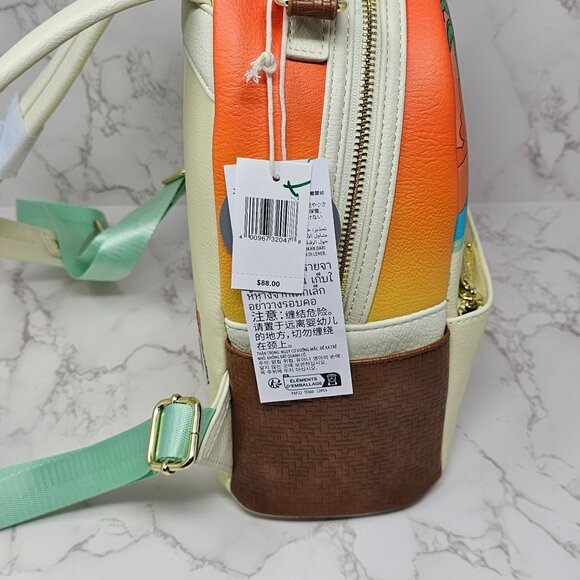 NWT Loungefly Disney Parks Mickey and Minnie Mouse Beach Sunset Mini Backpack - Picture 7 of 8